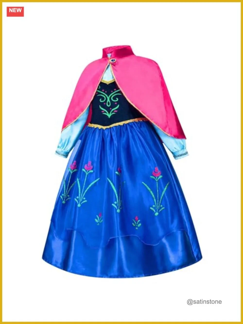 Girls Princess Costume Dress with Cape Crown Wand Accessories Set